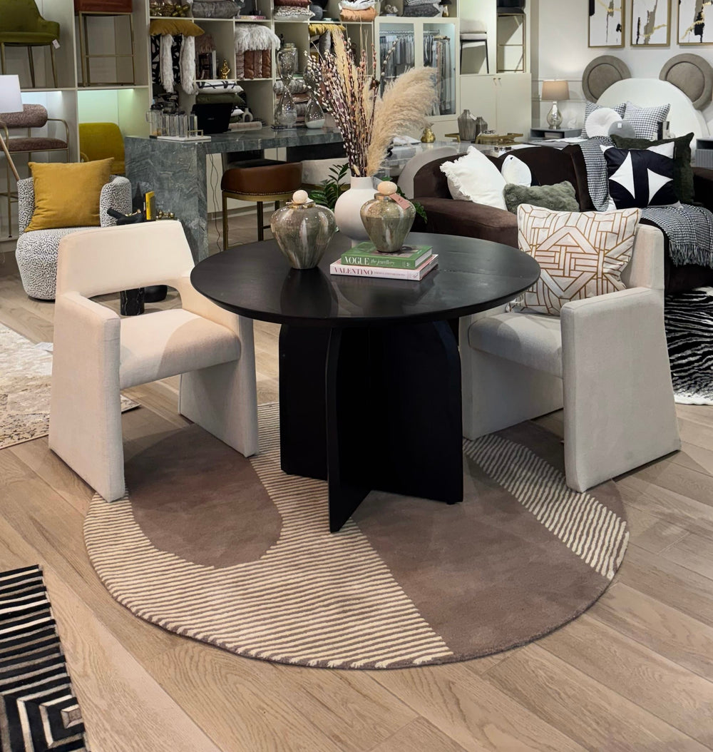 Beluga Tufted Design 61 Ivory Lt. Grey Round