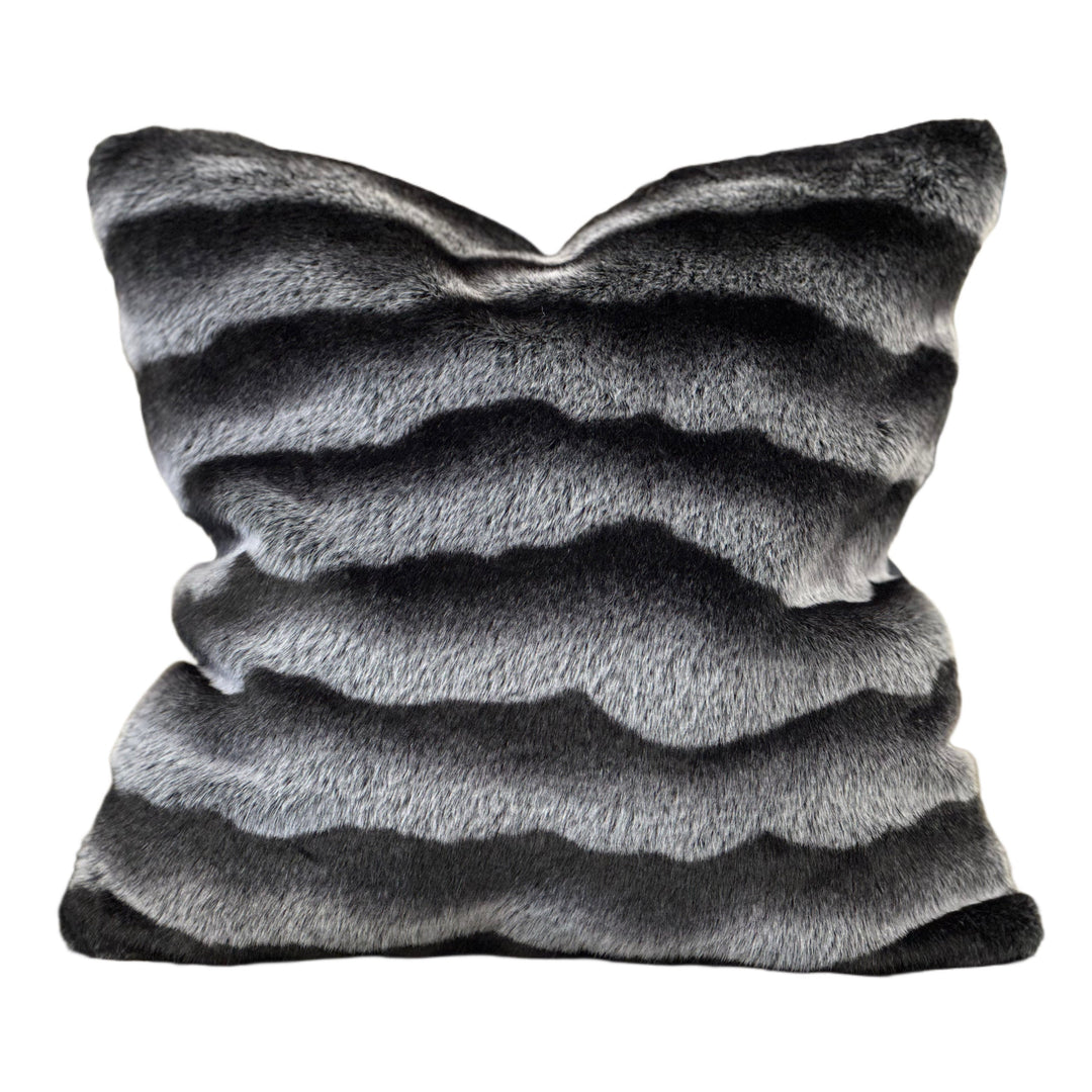 Decorative pillow with stripe pattern on a white background