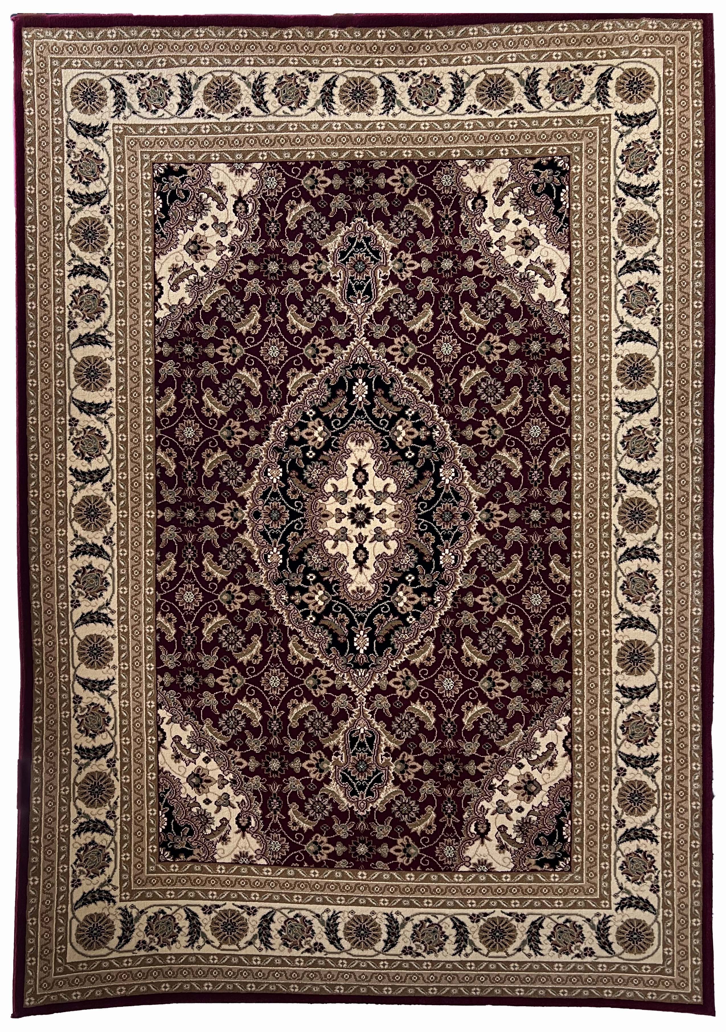 Cream/Ivory/Beige Traditional 5'4 x 5'4 Ft Tabriz Persian Area Rug