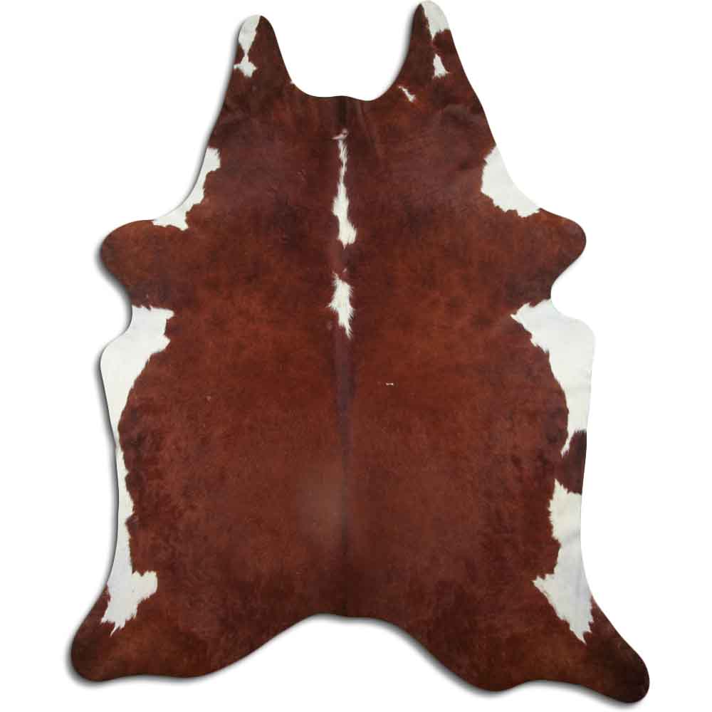 Hereford Brown and White Real Cowhide