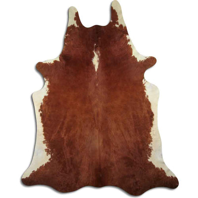 Hereford Brown and White Real Cowhide