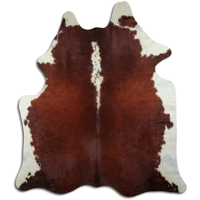 Hereford Brown and White Real Cowhide