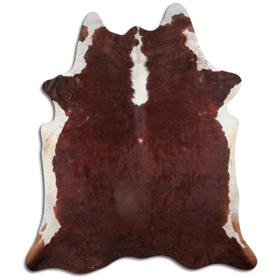 Hereford Brown and White Real Cowhide