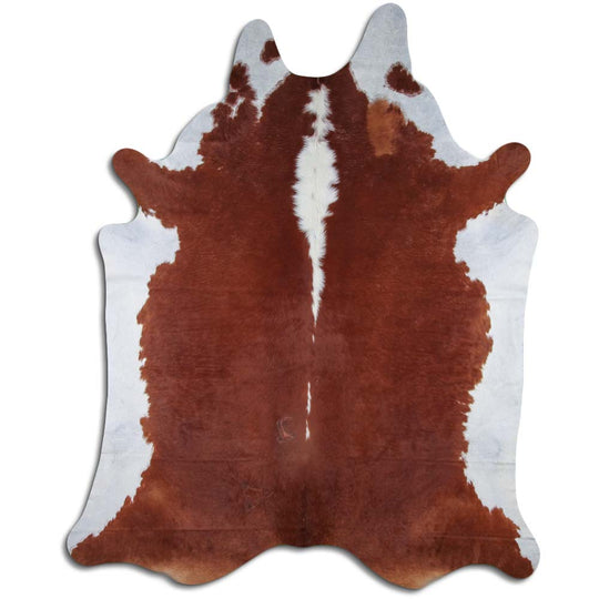 Hereford Brown and White Real Cowhide