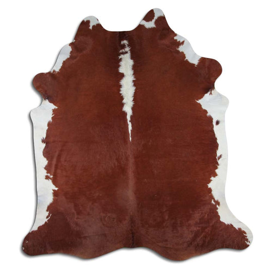 Hereford Brown and White Real Cowhide