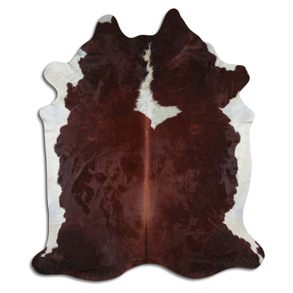 Hereford Brown and White Real Cowhide