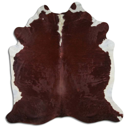Hereford Brown and White Real Cowhide