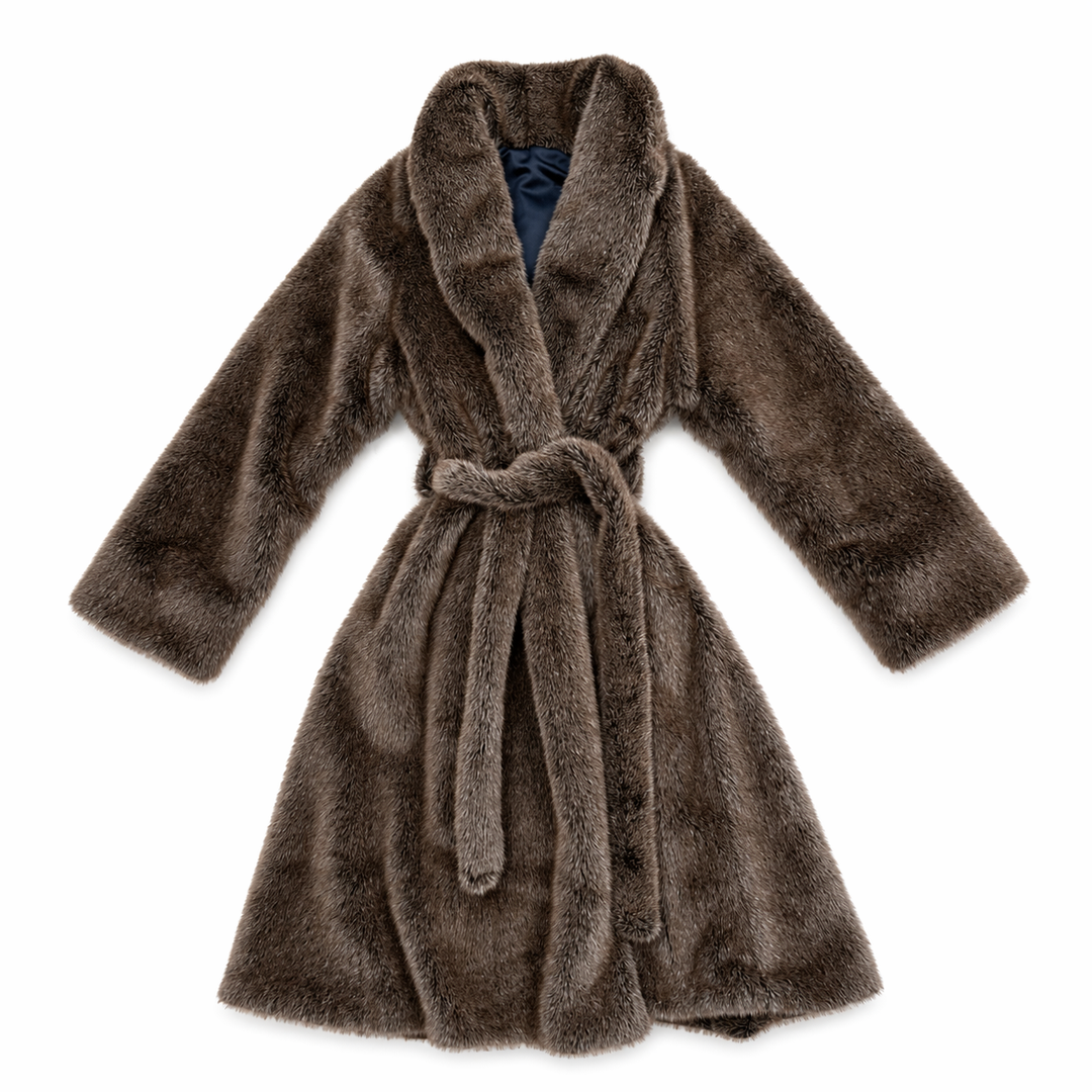 Faux Mink Robe - MINKO 10 Brown