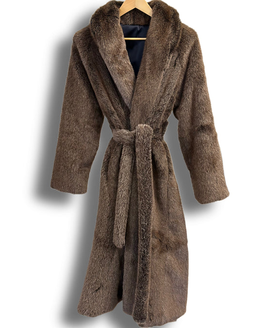 Faux Mink Robe - MINKO 10 Brown