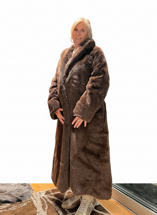Faux Mink Robe - MINKO 10 Brown