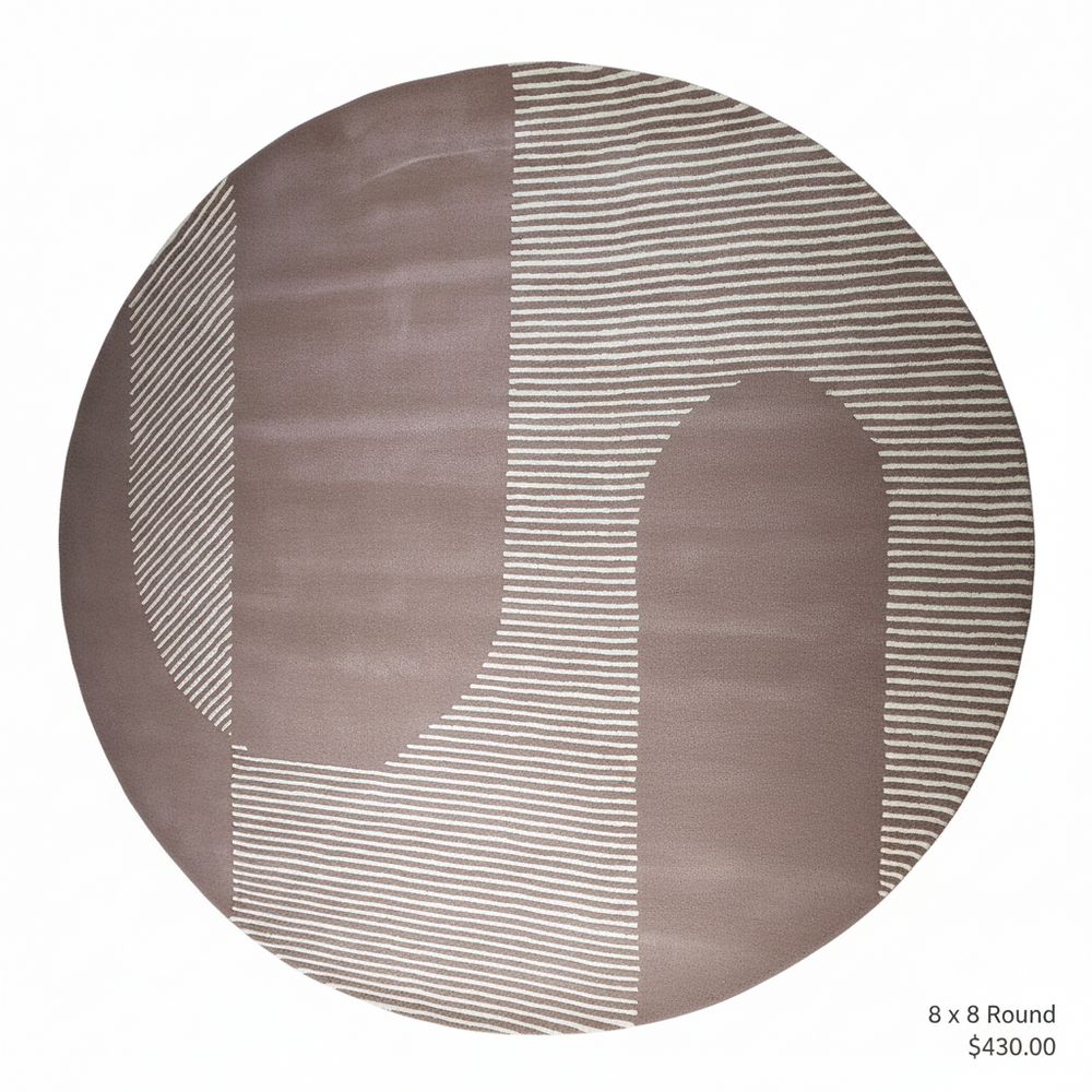 Beluga Tufted Design 61 Ivory Lt. Grey Round