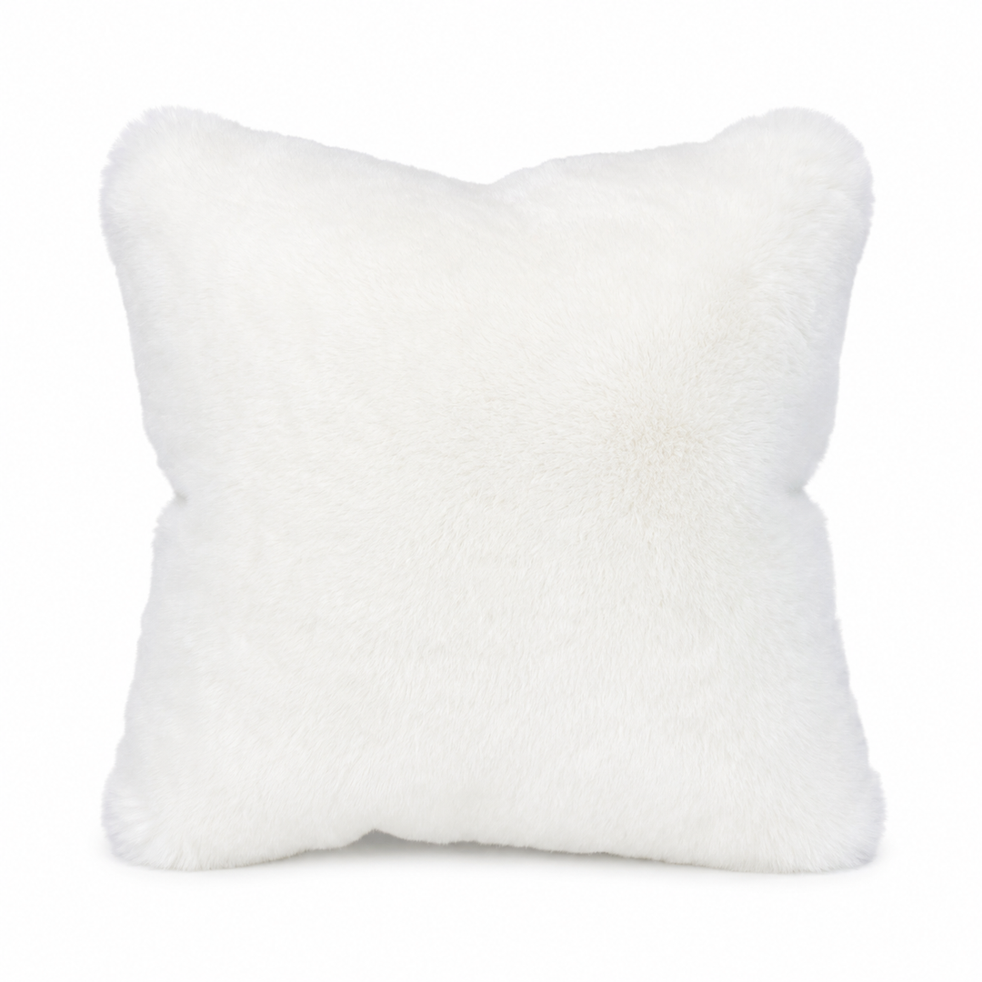 White decorative pillow on a white background