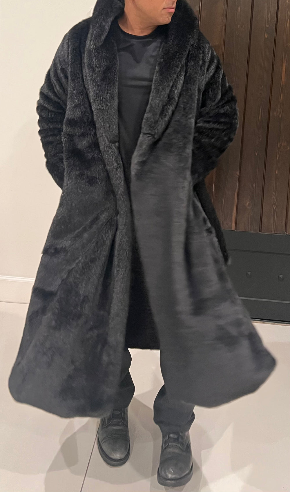 Faux Mink Robe - MINKO 11 Black