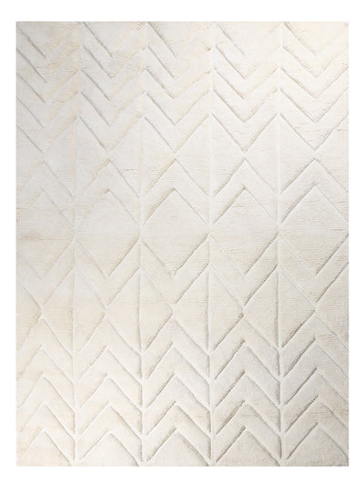 HAND KNOTTED AREA RUG WHITE