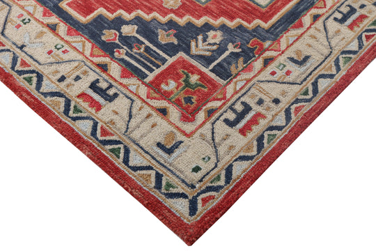 HAND TUFTED AREA RUG RED