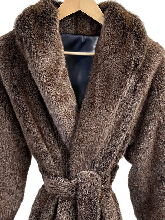 Faux Mink Robe - MINKO 10 Brown