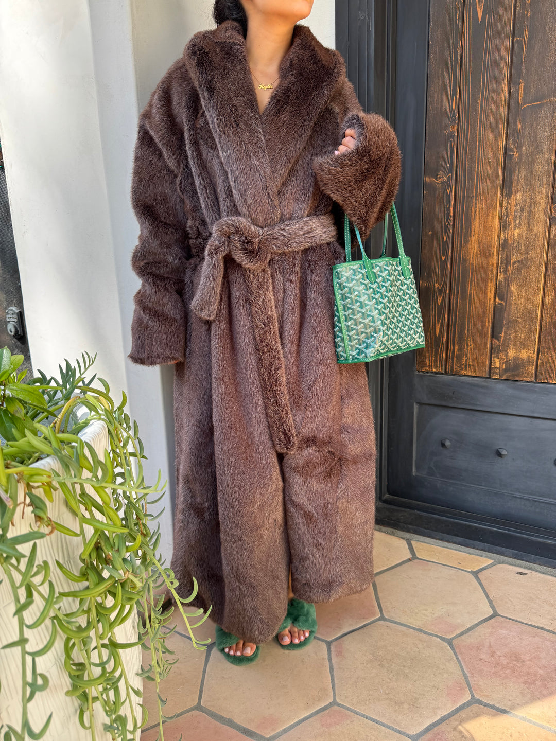 Mink Robe Lady Faux Mink Robe - MINKO 10 Brown – Rug Factory Plus