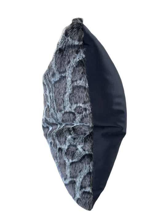 Faux Mink Pillow - MINKO 12 Black Leopard