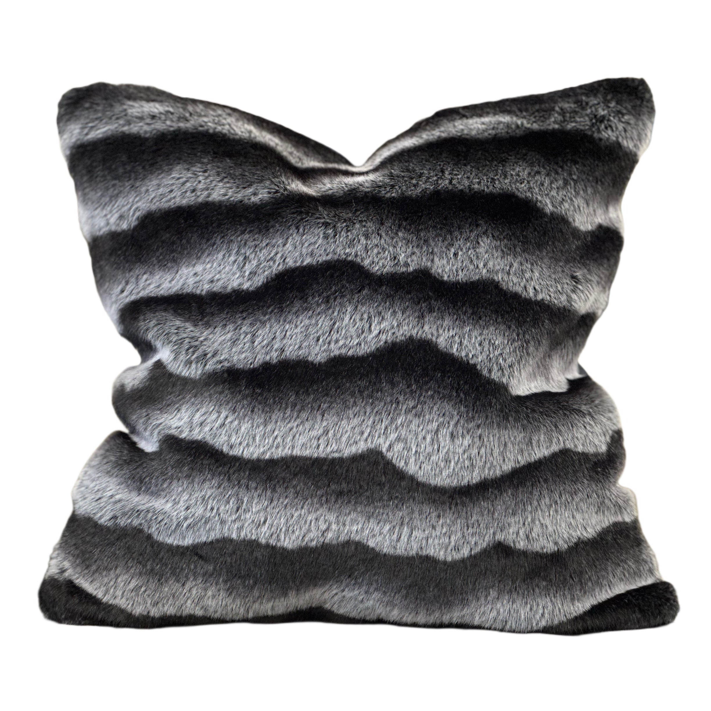 Decorative pillow with stripe pattern on a white background