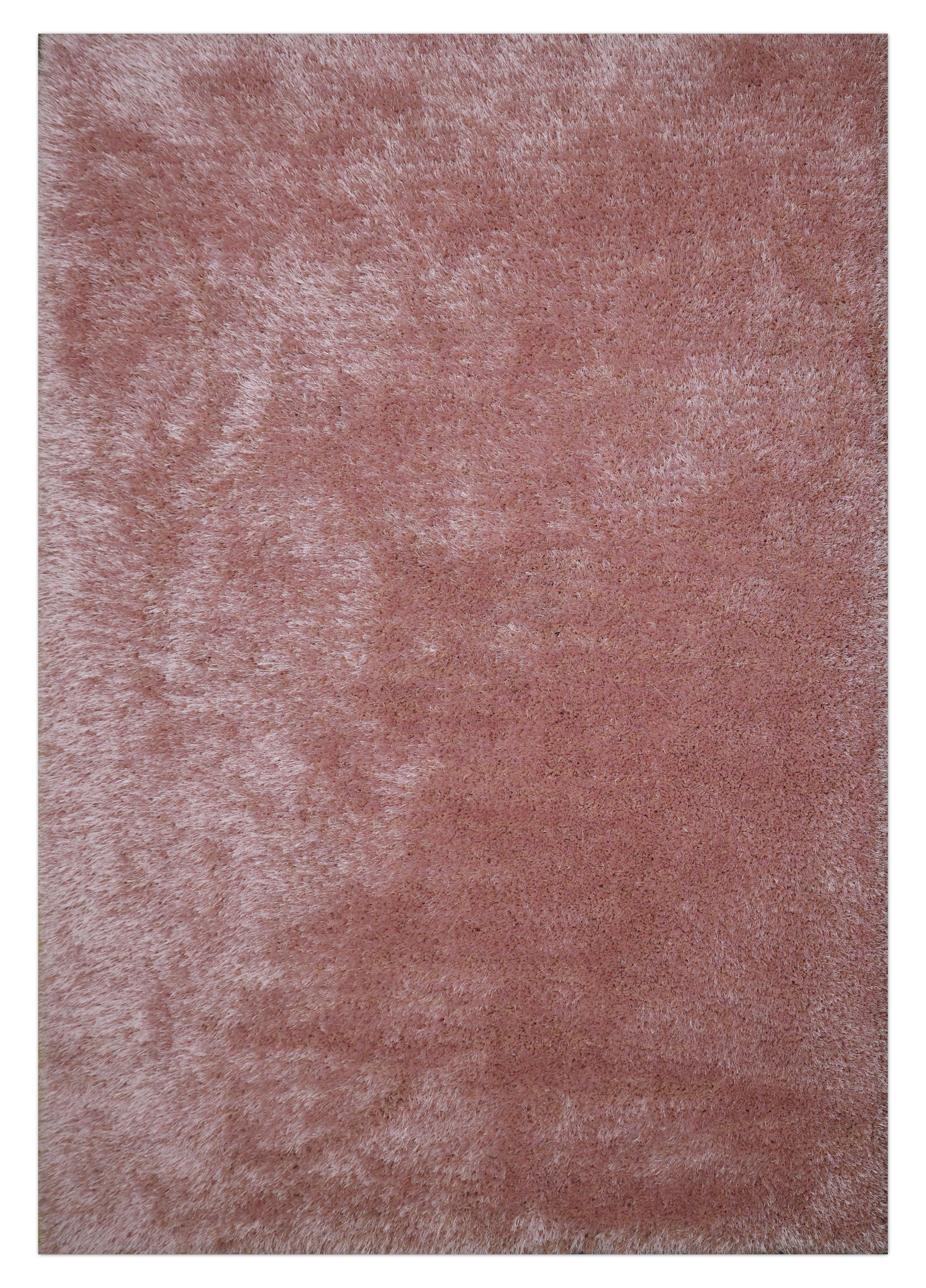 A close-up of a shaggy, textured fabric or rug in a dusty rose pink color, filling almost the entire frame.