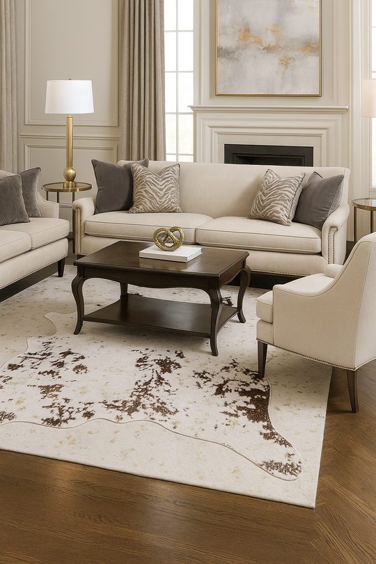 Modern Rustic Faux Fur Art Hide Metallic by Rug Factory Plus