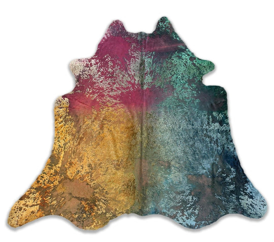 Real Leather Cowhide Multi Color by Rug Factory Plus