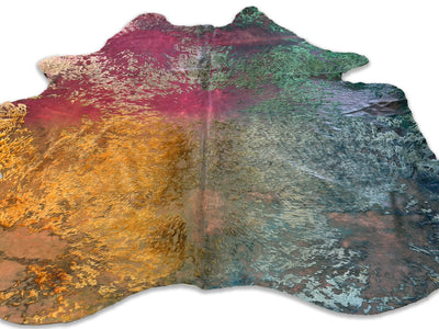 Real Leather Cowhide Multi Color by Rug Factory Plus