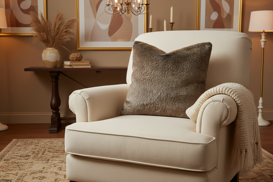Faux Mink Pillow - MINKO 10 Brown