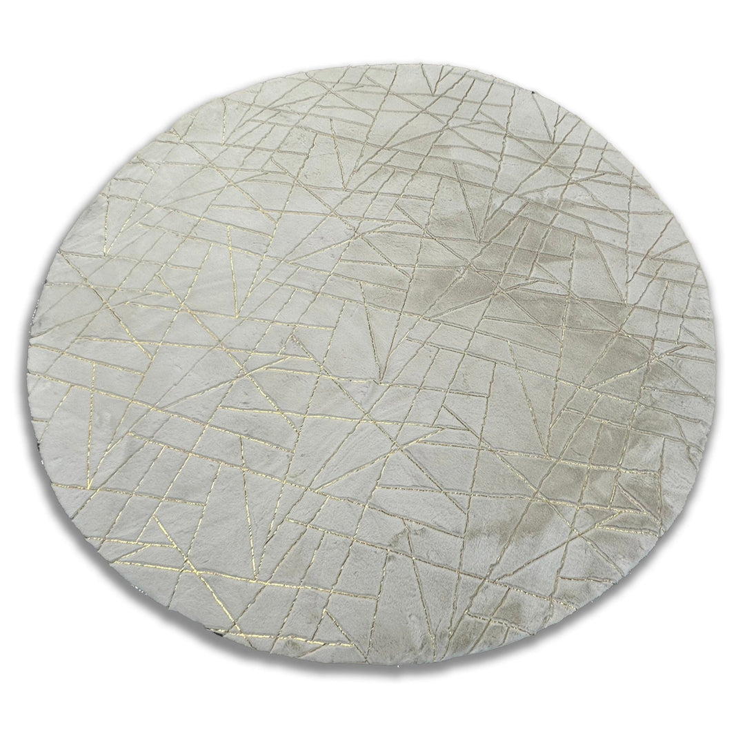 Metallic Area Rug White Lines