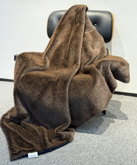 Faux Mink Throw - MINKO 10 Brown