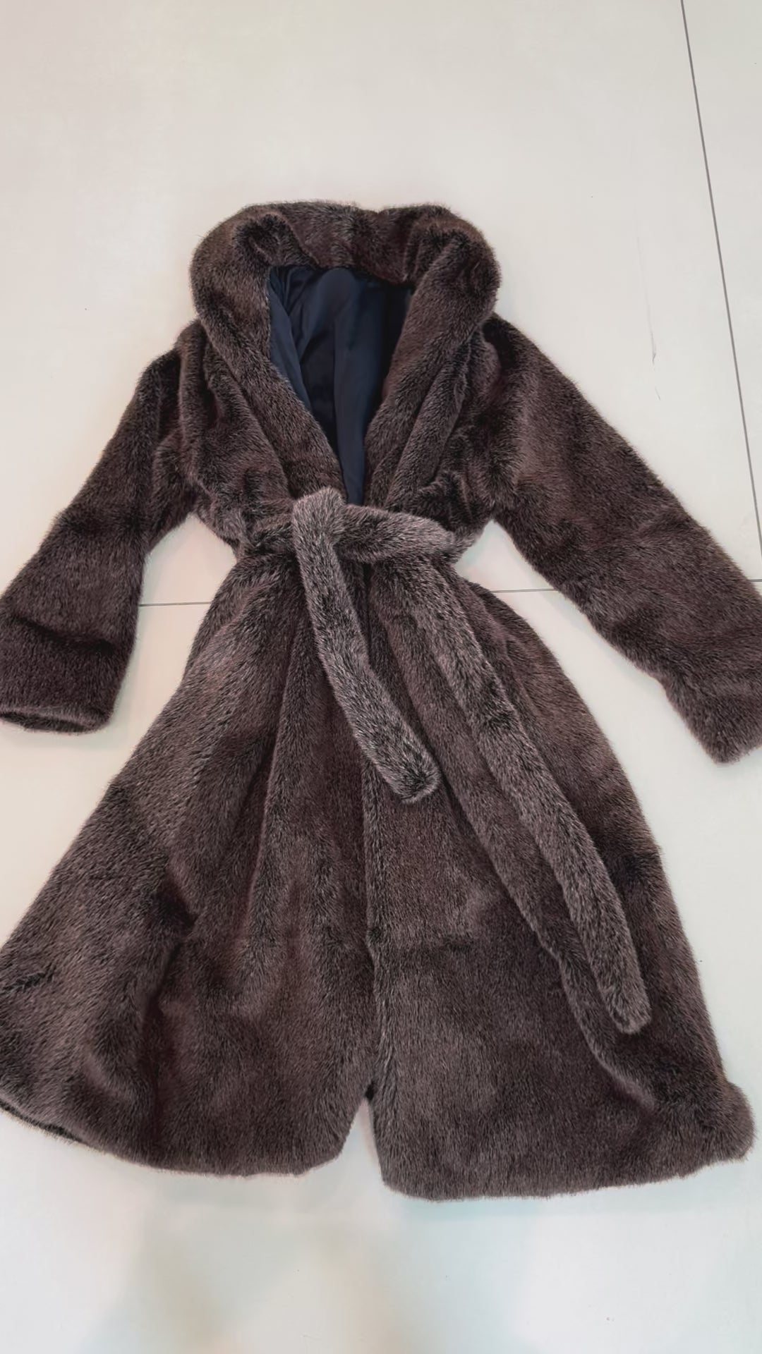 Faux Mink Robe - MINKO 10 Brown