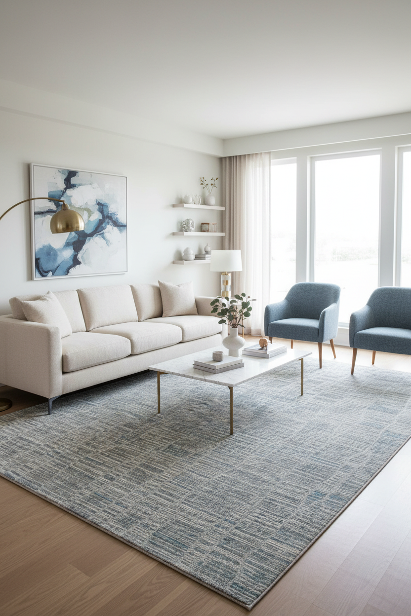 Rug in Sophisticated Living Room