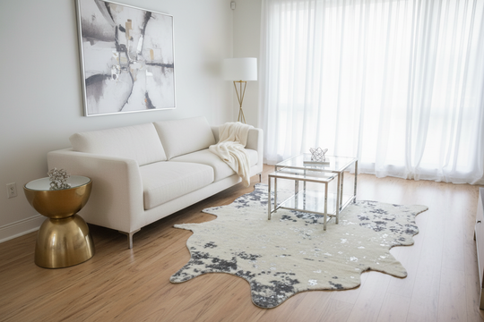 Modern Rustic Faux Fur Art Hide Metallic by Rug Factory Plus
