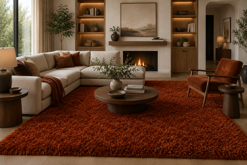 Shaggy Viscose Solid Rust
