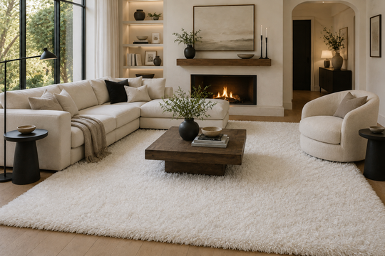 Shaggy Viscose Solid White