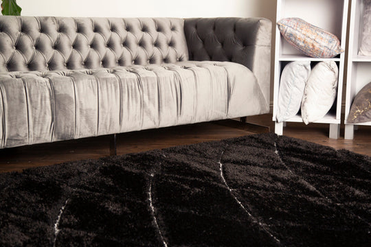 Sorrento 722 Black Shag Area Rug