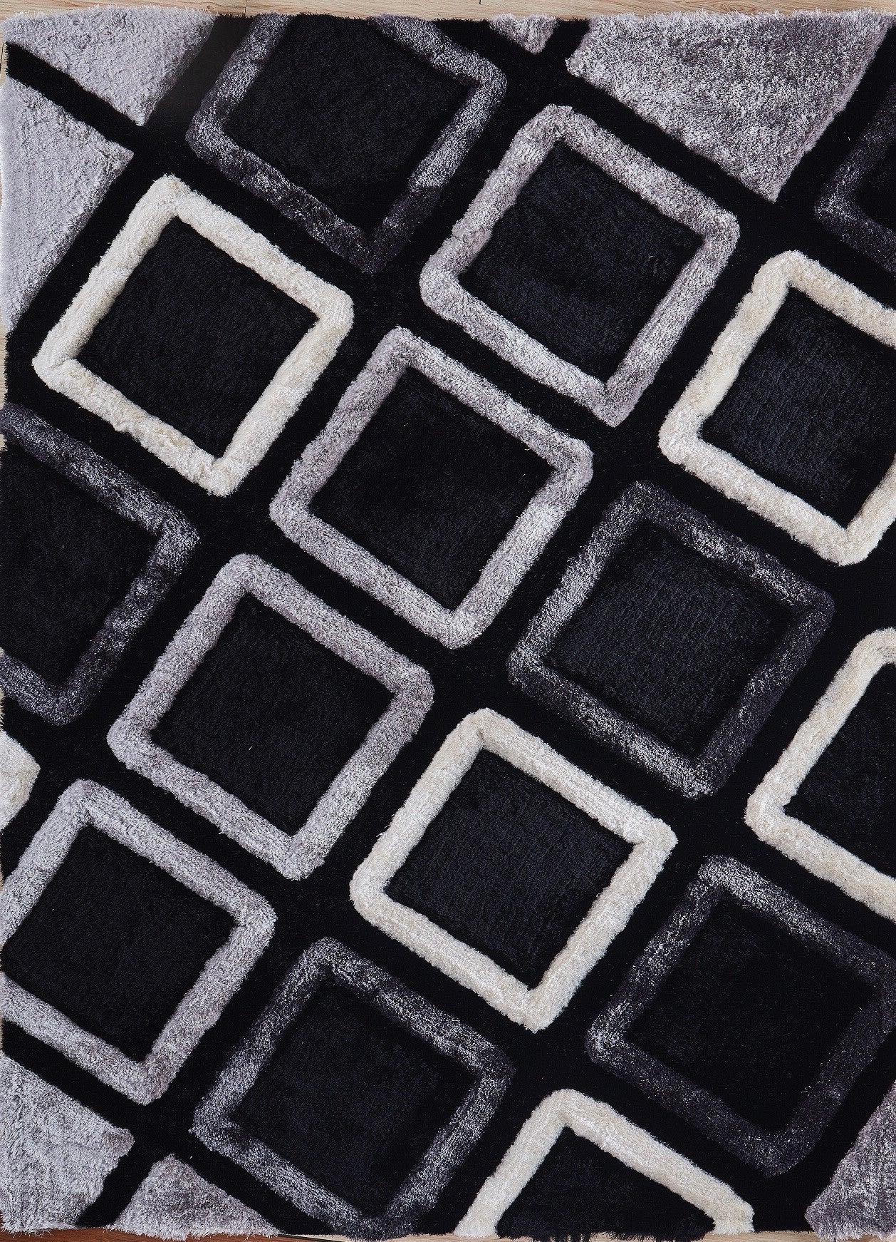 Soft Three Dimensional Polyester Viscose Hand Tufted 3D 316 Shag Area Rug by Rug Factory Plus