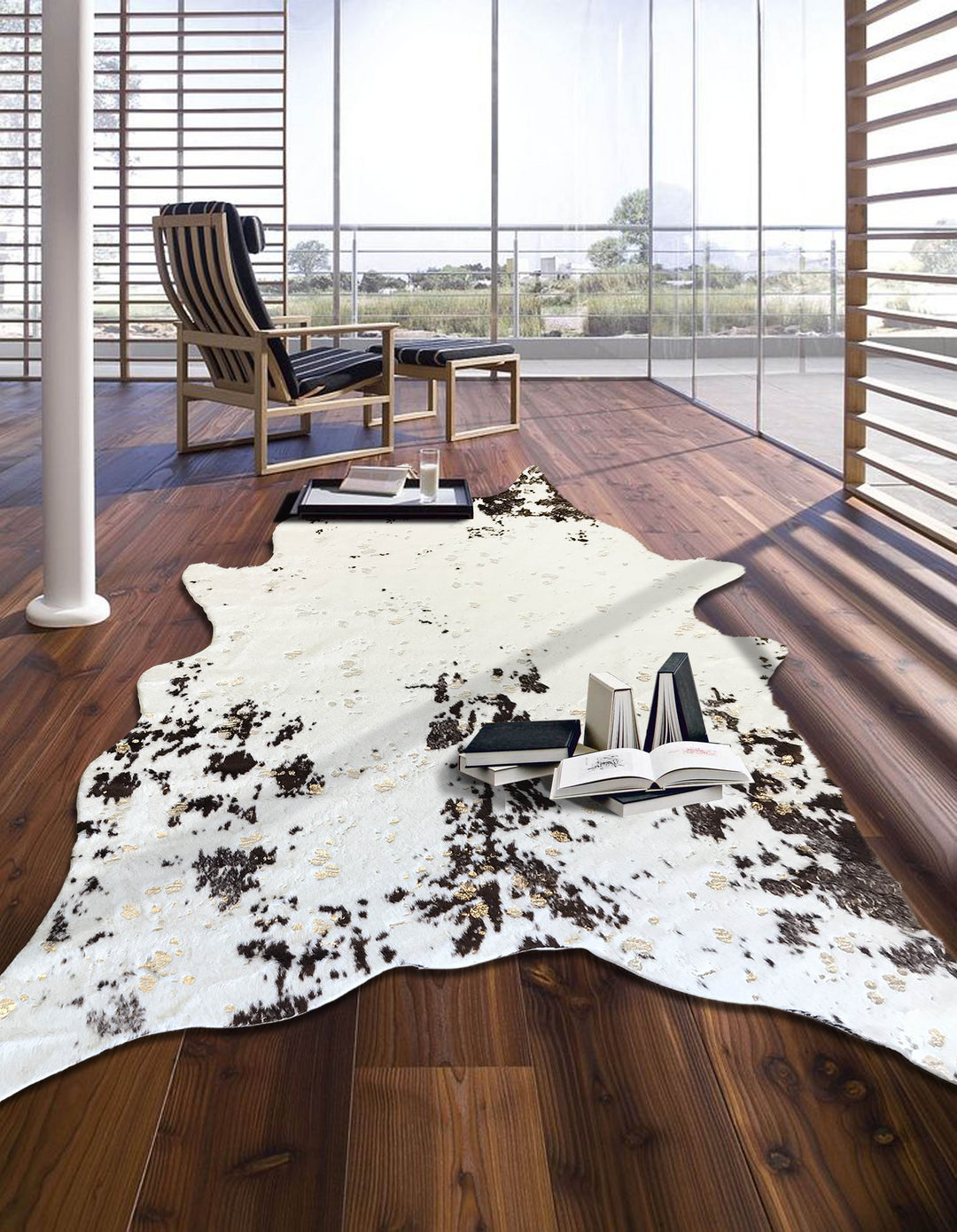 Modern Rustic Faux Fur Art Hide Metallic by Rug Factory Plus - Rug Factory Plus