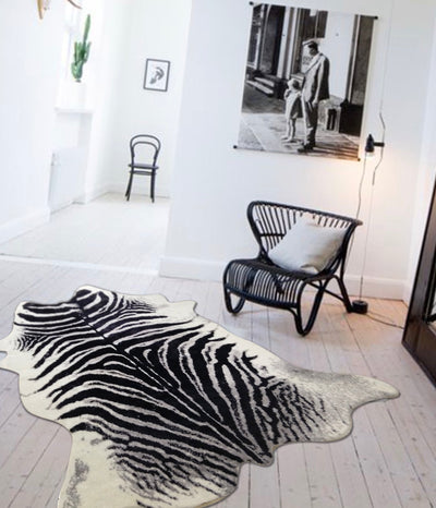Modern Rustic Faux Fur Art Hide Zebra by Rug Factory Plus - Rug Factory Plus