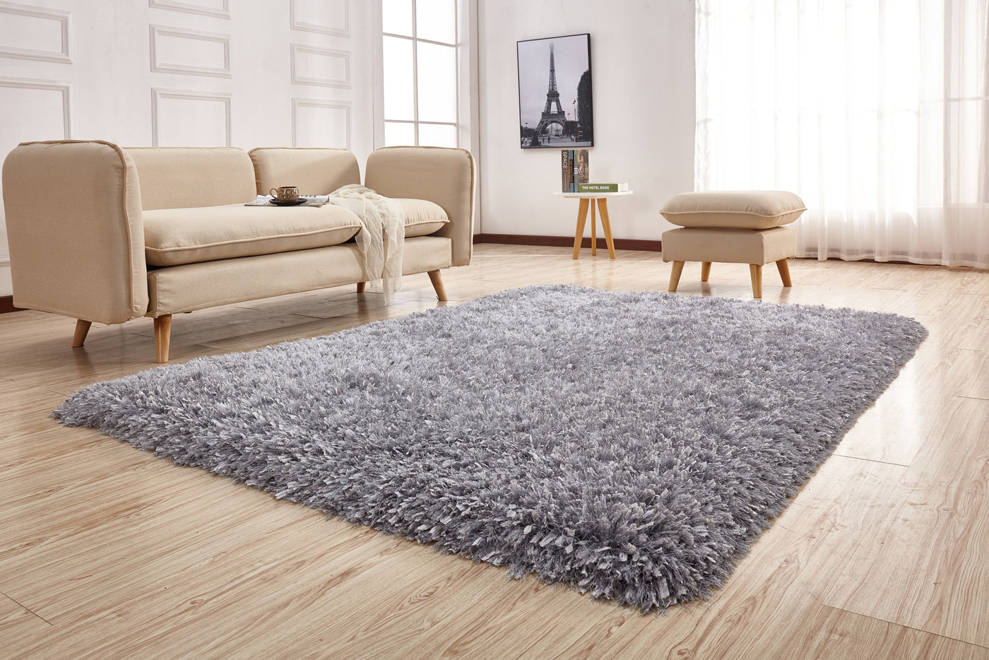Modern Multi-textural Appx. 3" High Pile Crystal Shag Area Rug by Rug Factory Plus - Rug Factory Plus