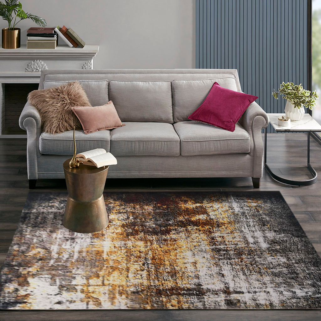 Vintage Style Soft Polyester Print on Design Elevate 241 Area Rug by Rug Factory Plus - Rug Factory Plus