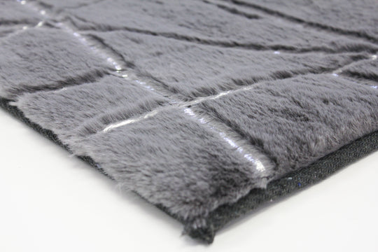 Metallic Area Rug Charcoal Lines