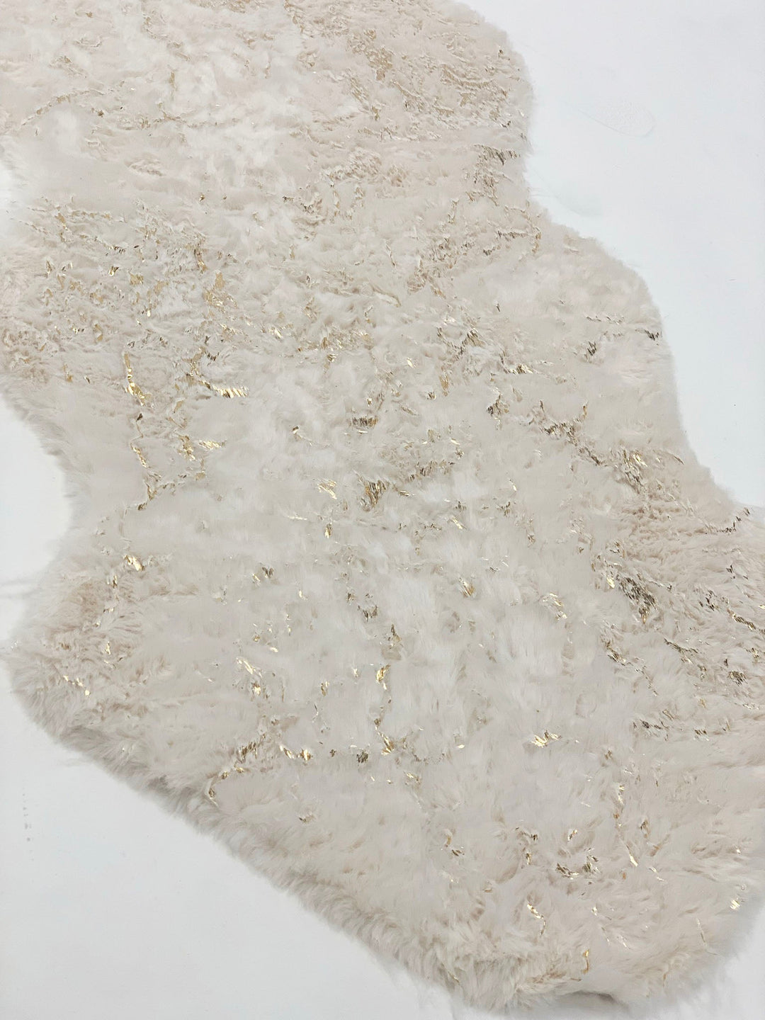 Metallic Area Rug White Scattered