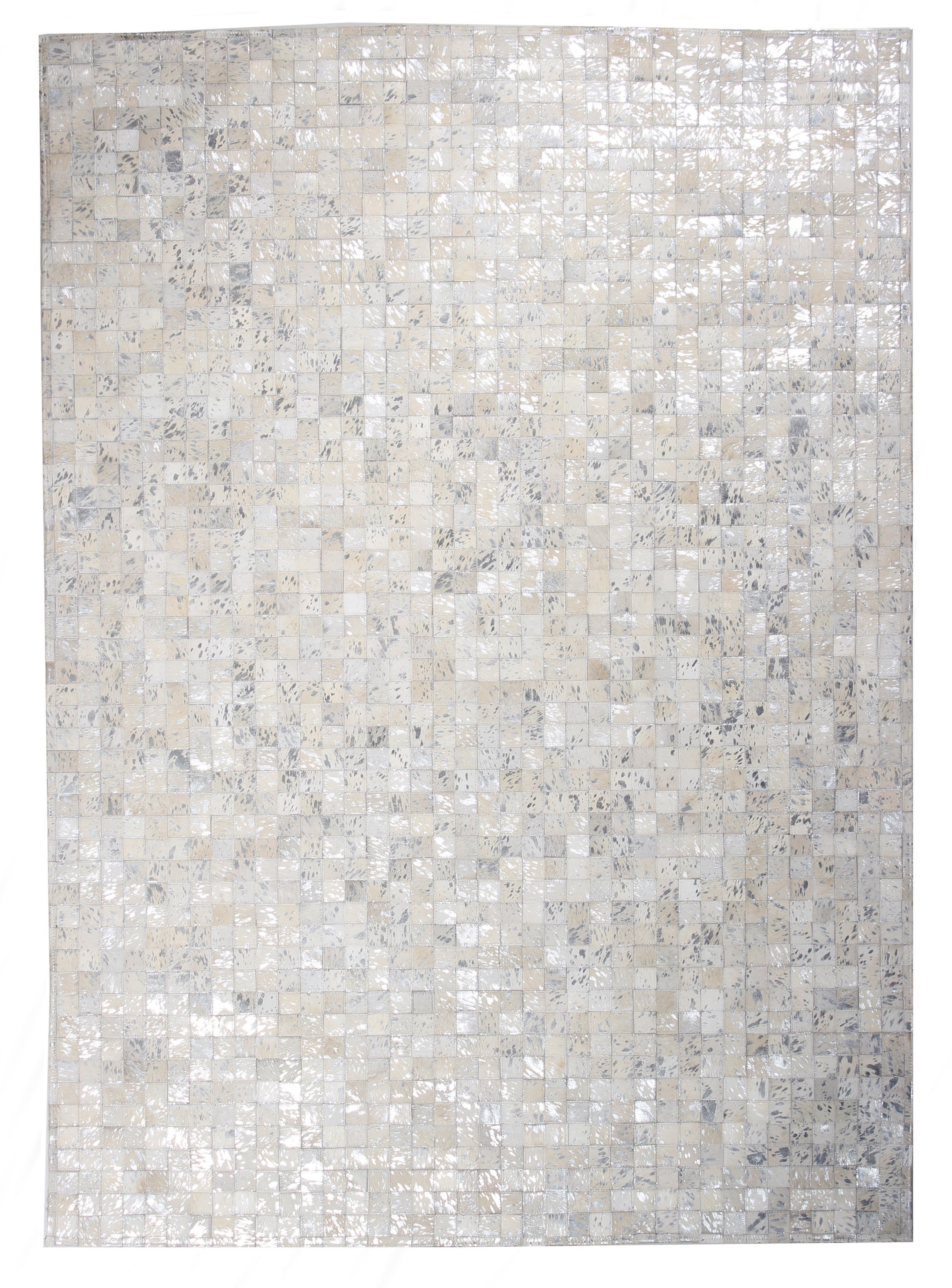 Handmade Leather Patchwork Cowhide Brick Area Rugs by Rug Factory Plus