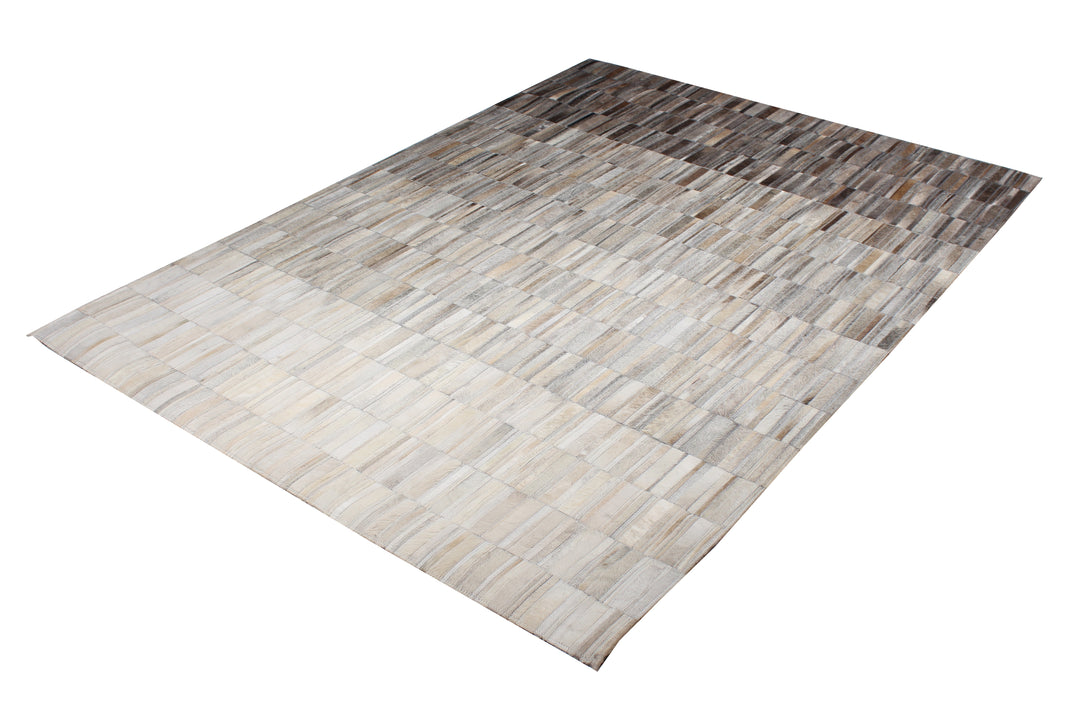 Handmade Leather Patchwork Cowhide Brick Area Rugs by Rug Factory Plus