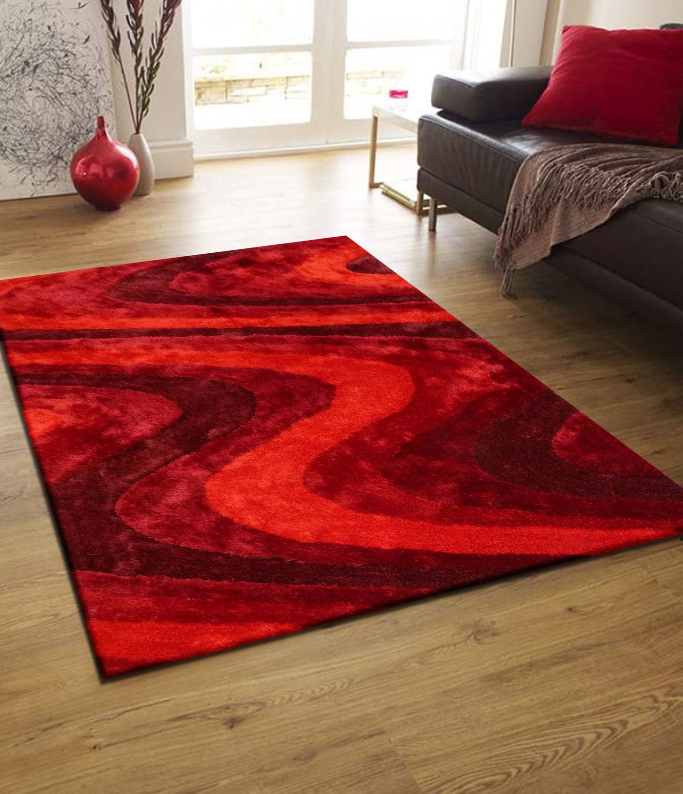 Luxurious Hand Carved Vibrant Living Shag 112 Area Rug by Rug Factory Plus - Rug Factory Plus