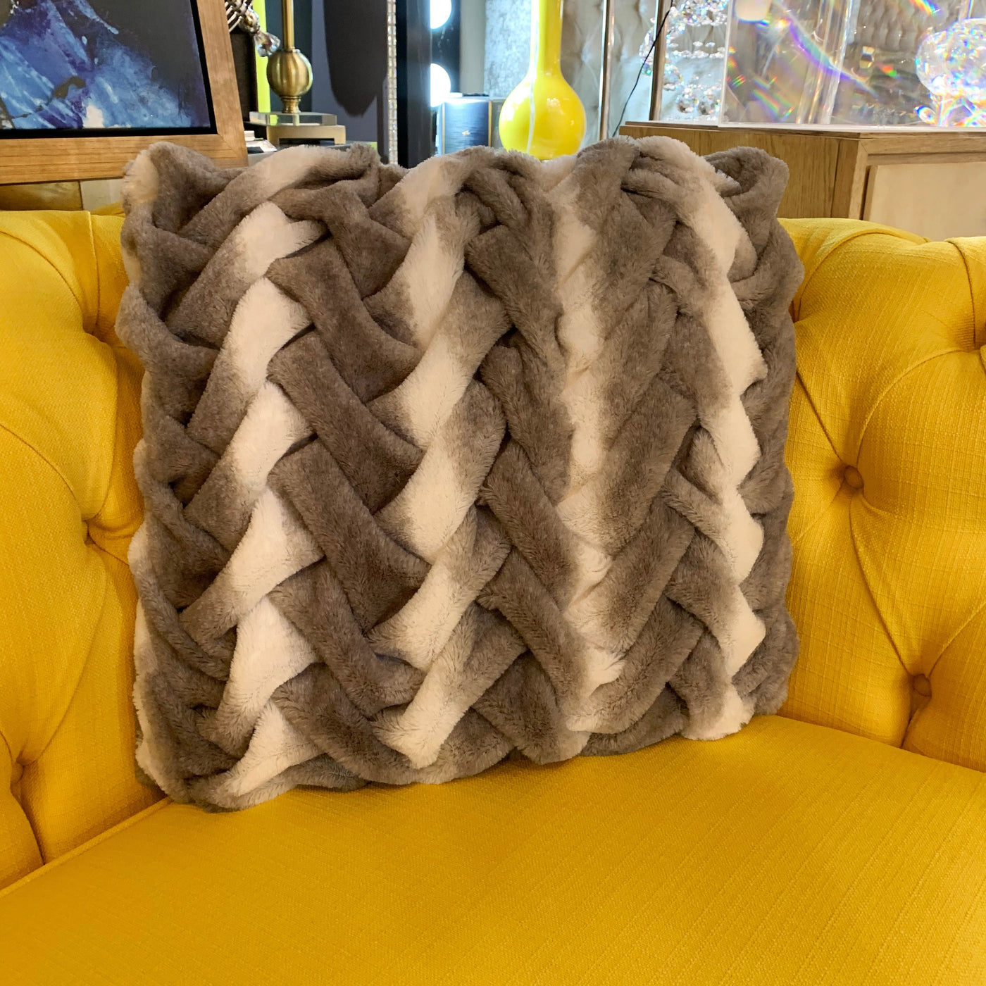 Soft Heavy Faux Fur Loufie Pillow by Rug Factory Plus