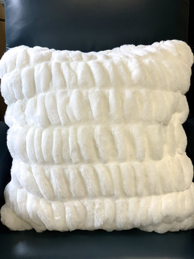 Nuevo Collection  Faux Fur Pillow White