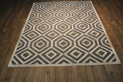 Durable Handmade Natural Leather Patchwork Cowhide PCH159 Area Rug by Rug Factory Plus - Rug Factory Plus