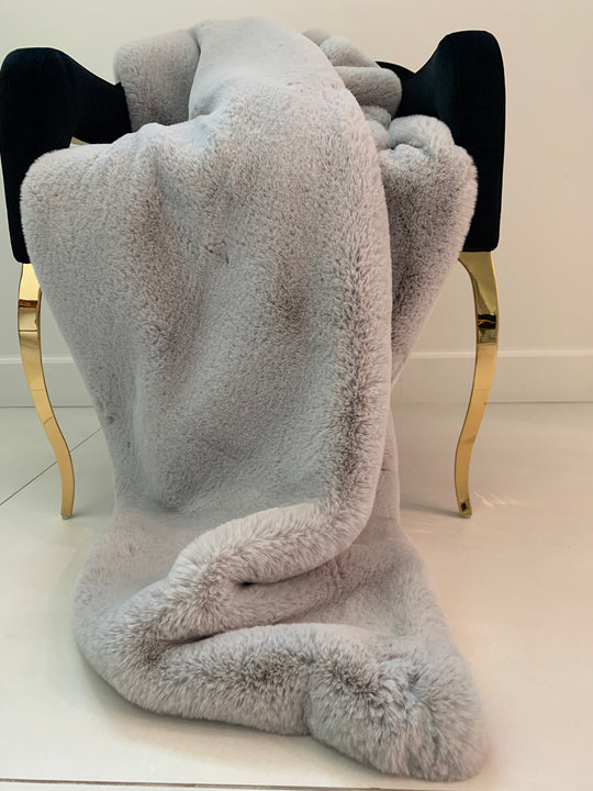 Chinchilla Feel Faux Fur Throw/Blanket